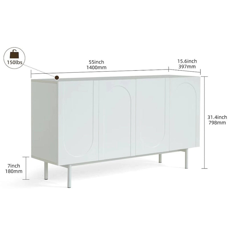 4-Door Sideboard Buffet Cabinet with Storage