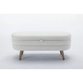 Storage Bench with Boucle Fabric and Internal Storage