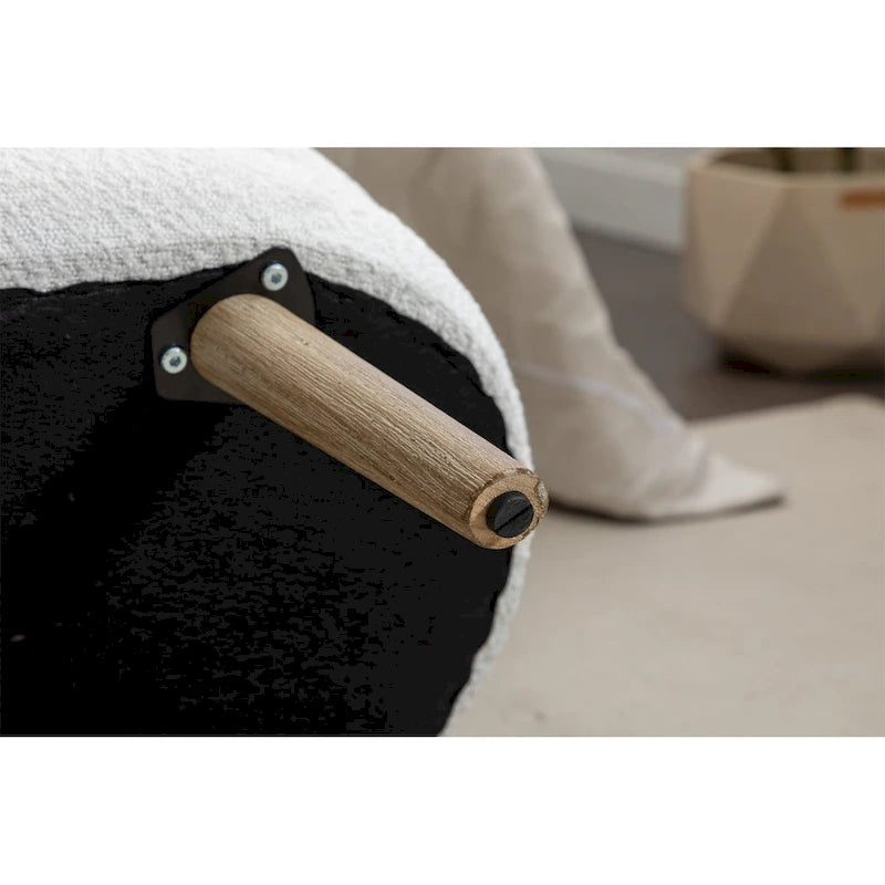 Storage Bench with Boucle Fabric and Internal Storage