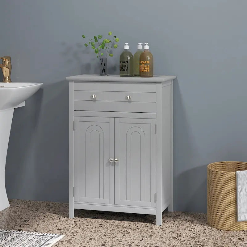 Bathroom Floor Cabinet Wooden Storage Organizer with Drawer