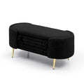 Faux Fur Storage Ottoman Bench