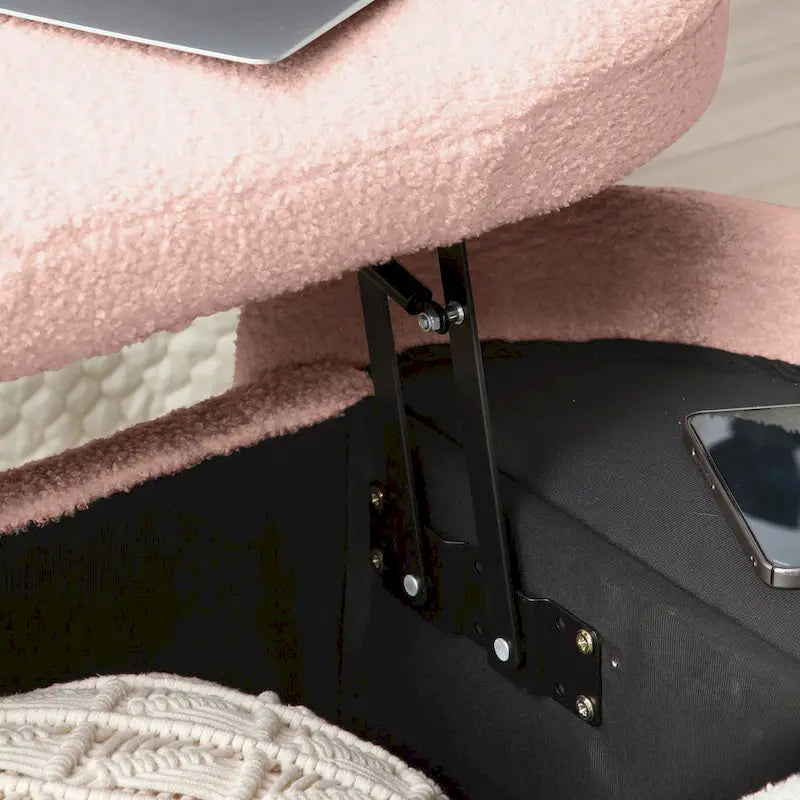Faux Fur Storage Ottoman Bench