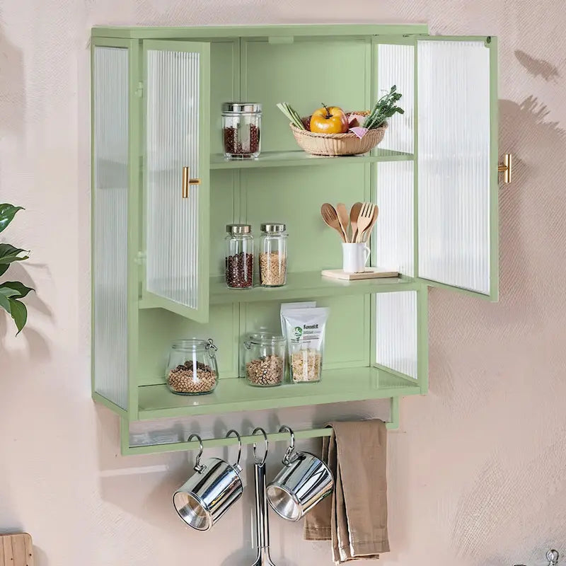 Glass Doors Modern Two-Door Wall Cabinet