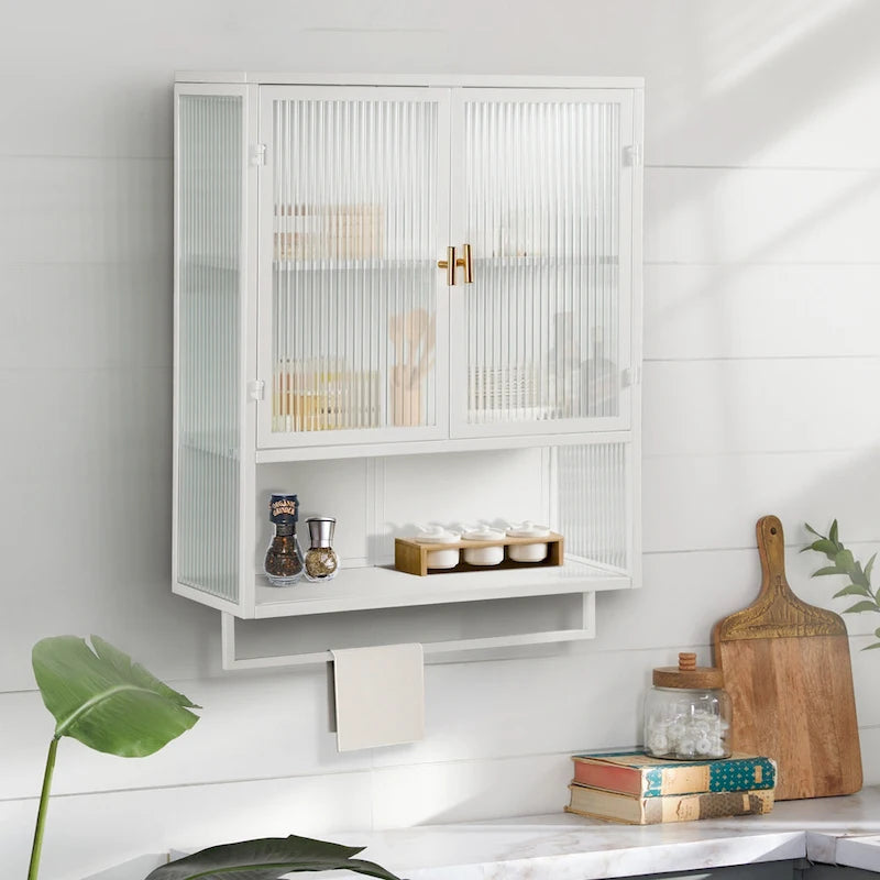 Glass Doors Modern Two-Door Wall Cabinet