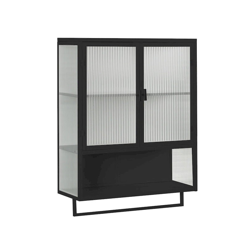 Glass Doors Modern Two-Door Wall Cabinet