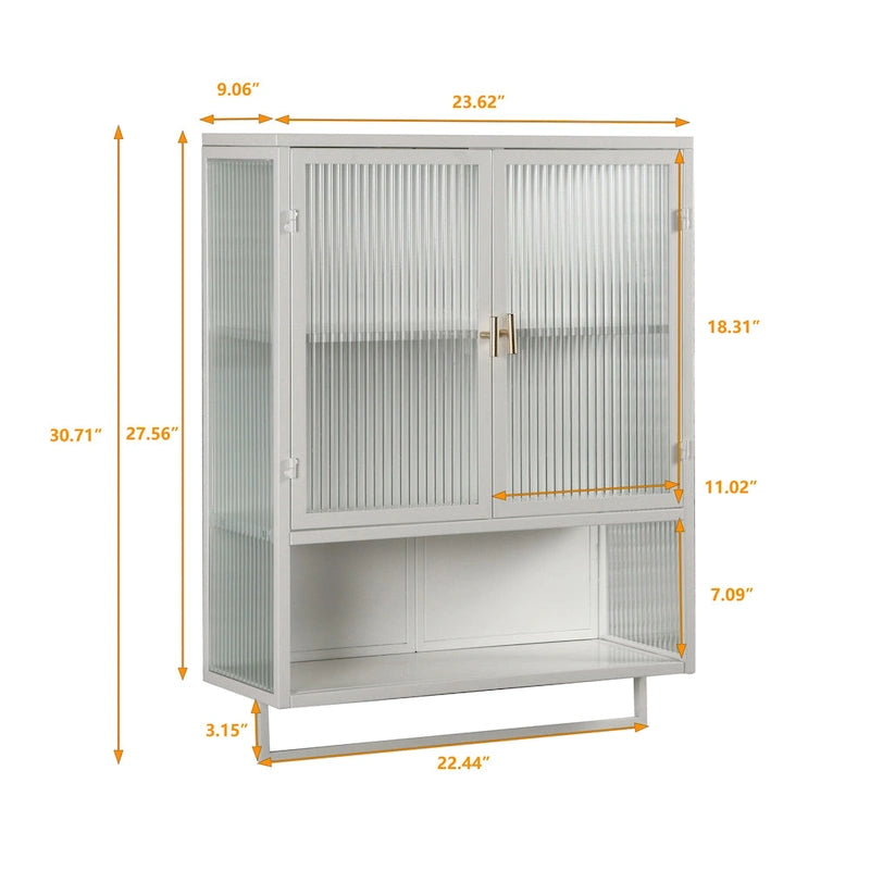 Glass Doors Modern Two-Door Wall Cabinet