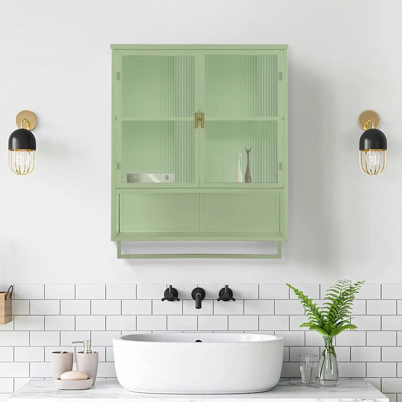 Glass Doors Modern Two-Door Wall Cabinet