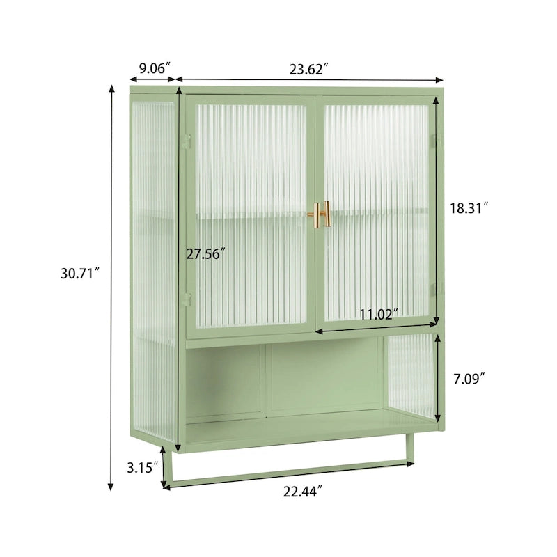 Glass Doors Modern Two-Door Wall Cabinet