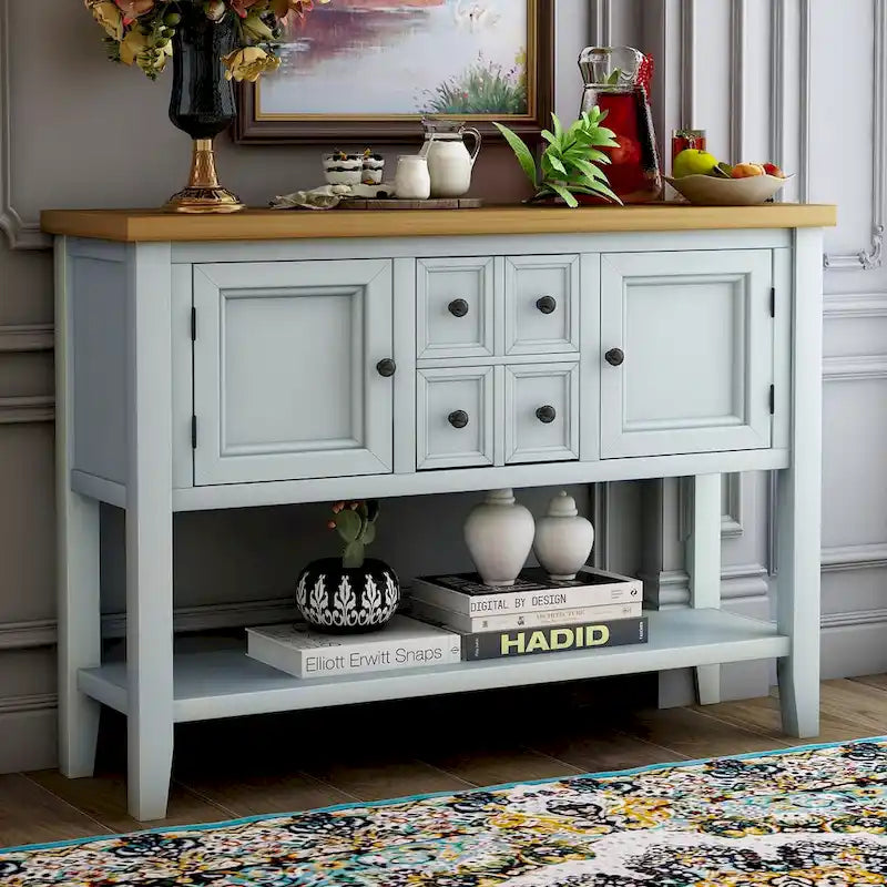 Buffet Sideboard Console Table with Bottom Shelf