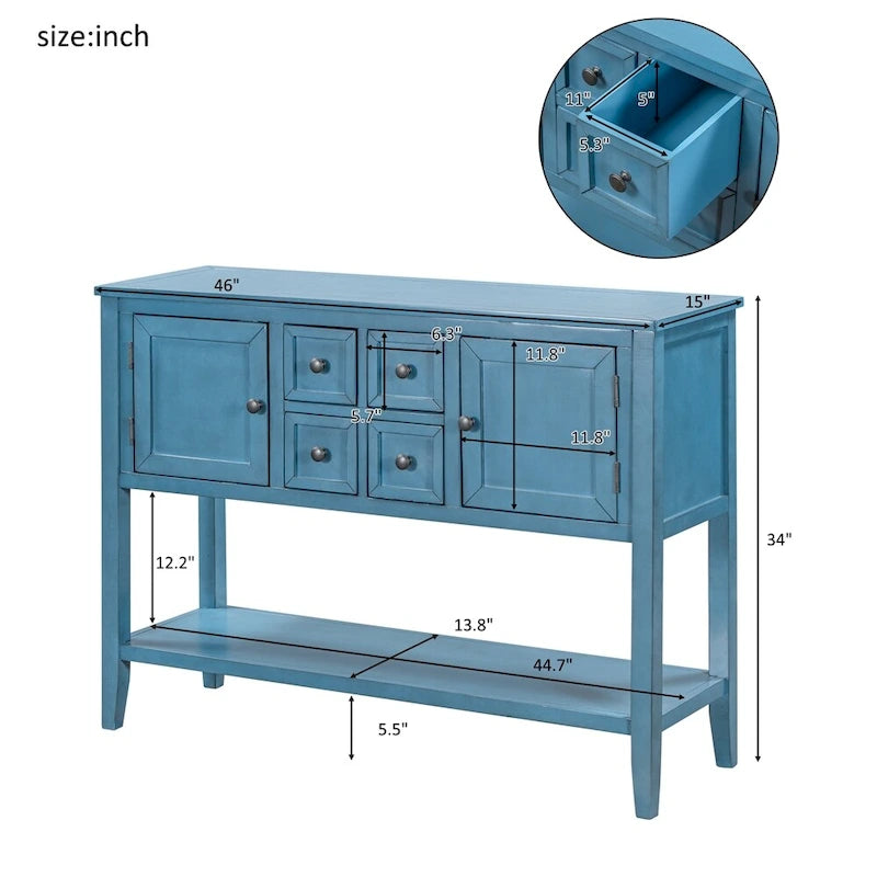 Buffet Sideboard Console Table with Bottom Shelf