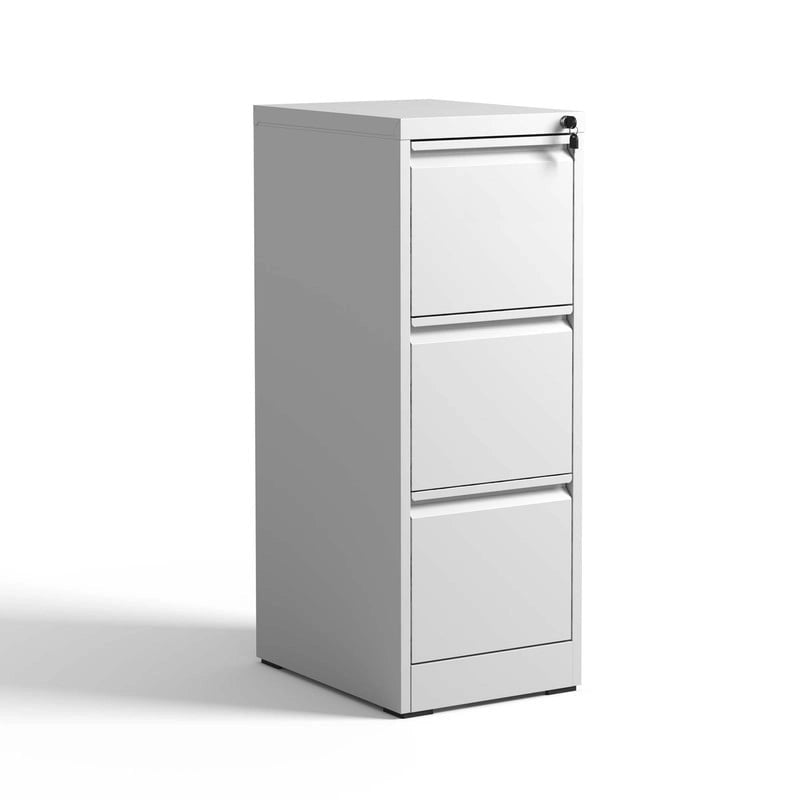 3-Drawer Metal Vertical Filing Cabinet with Lock – A4 / Legal / Letter Size