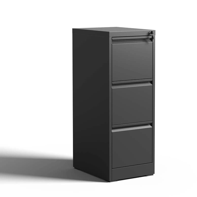 3-Drawer Metal Vertical Filing Cabinet with Lock – A4 / Legal / Letter Size