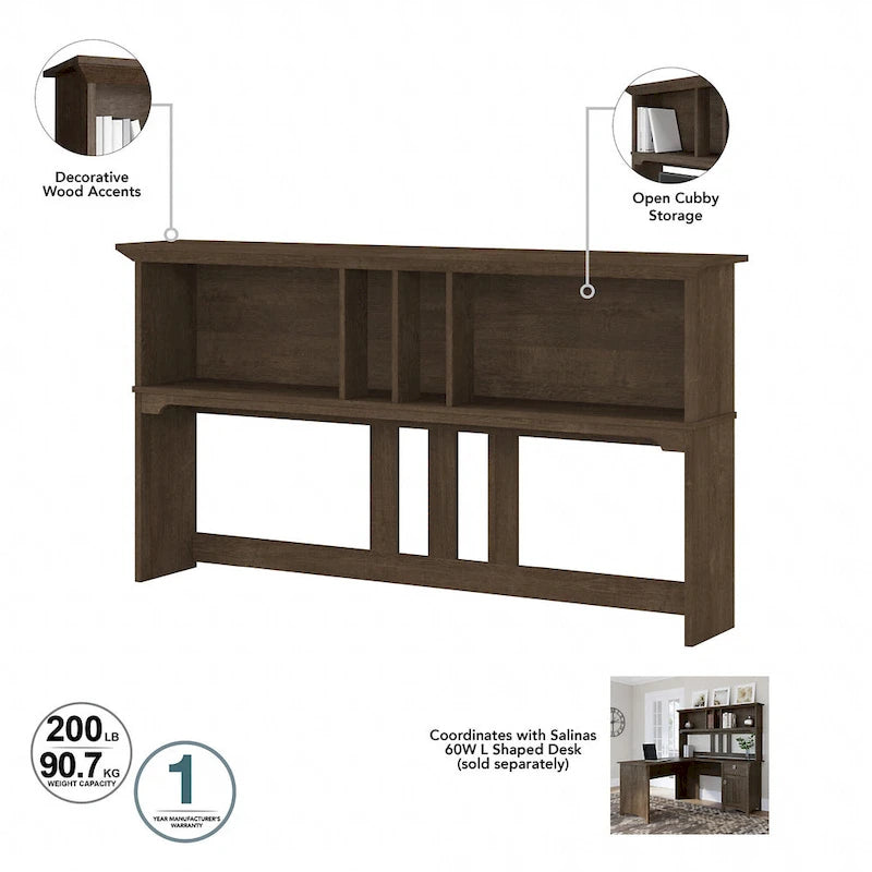 60W Hutch - Hutch Only - 60.00L x 10.51W x 32.99H