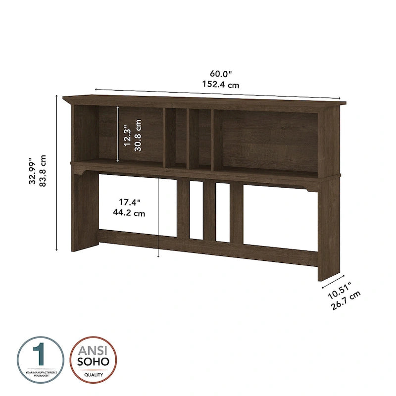 60W Hutch - Hutch Only - 60.00L x 10.51W x 32.99H