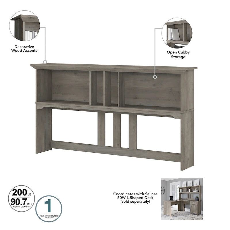 60W Hutch - Hutch Only - 60.00L x 10.51W x 32.99H