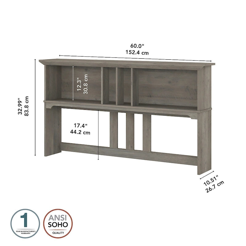 60W Hutch - Hutch Only - 60.00L x 10.51W x 32.99H