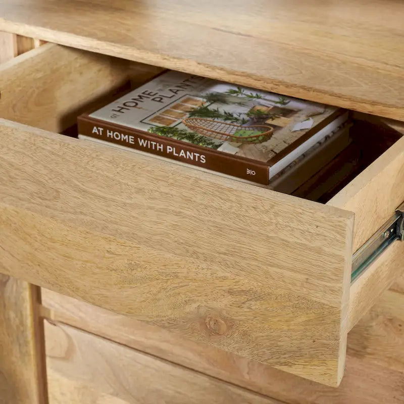 Natural Wood Sideboard - 63 W x 18 D x 29 H