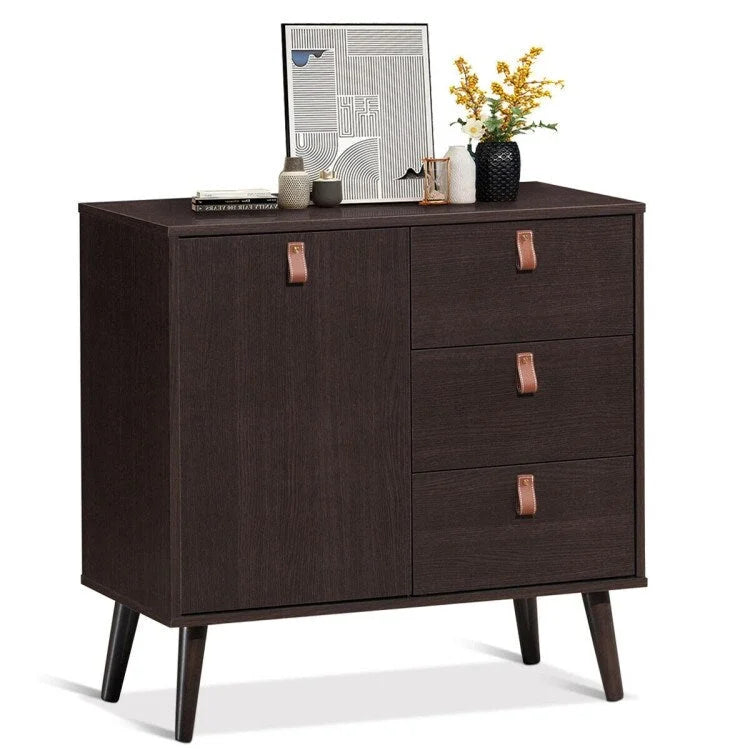 3-Drawer Sideboard Storage Cabinet - Brown