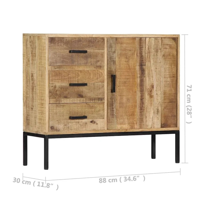 Sideboard 34.6"x11.8"x28" Solid Mango Wood