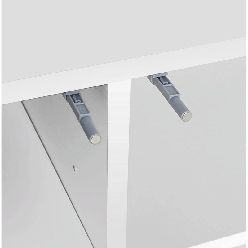 High Gloss White Shoe Cabinet with Adjustable Shelves