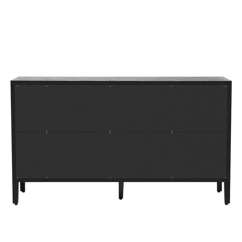 Armoire de rangement avec 3 portes en verre trempé et étagères réglables