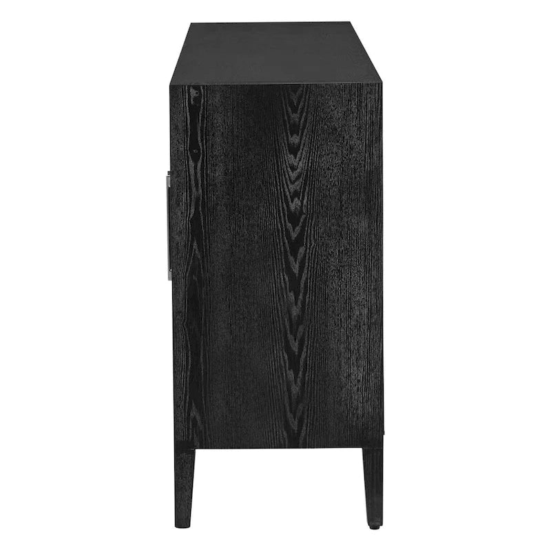 Armoire de rangement avec 3 portes en verre trempé et étagères réglables