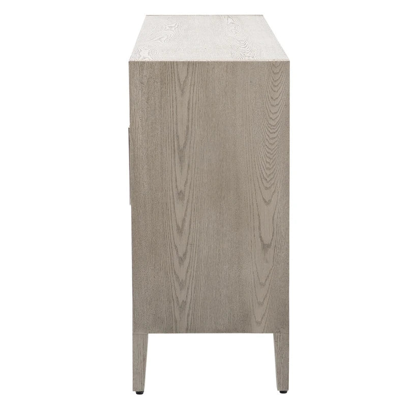 Armoire de rangement avec 3 portes en verre trempé et étagères réglables