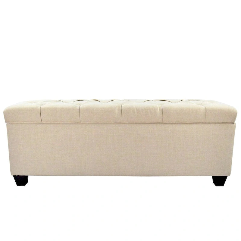 Diamond Tufted Linen & Shoe Storage Bench - HTM100