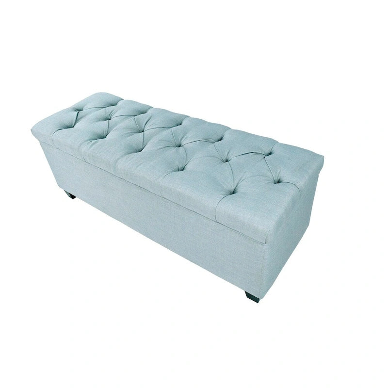 Diamond Tufted Linen & Shoe Storage Bench - HTM100