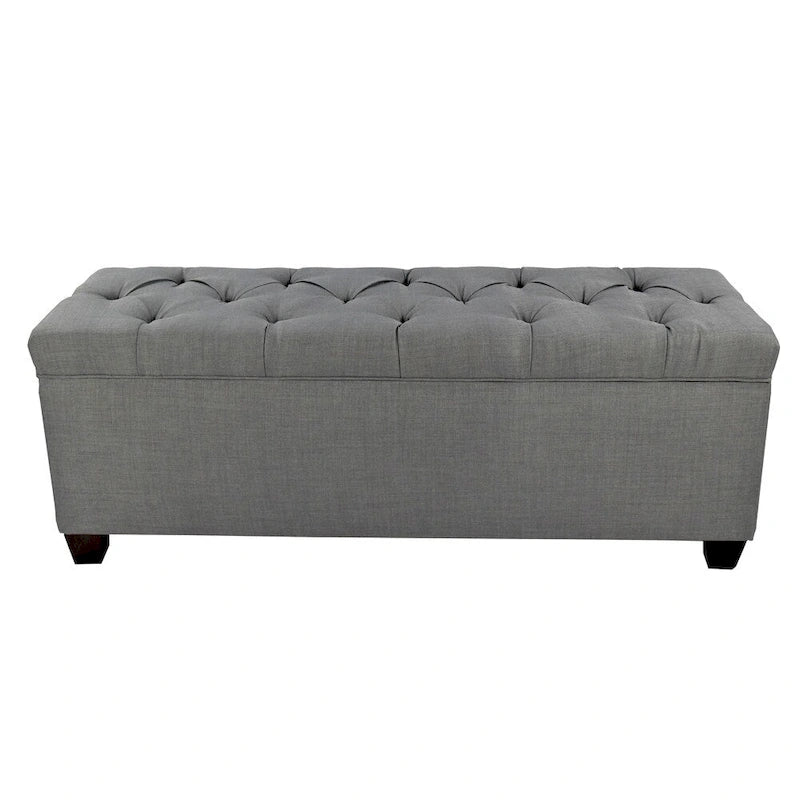 Diamond Tufted Linen & Shoe Storage Bench - HTM100
