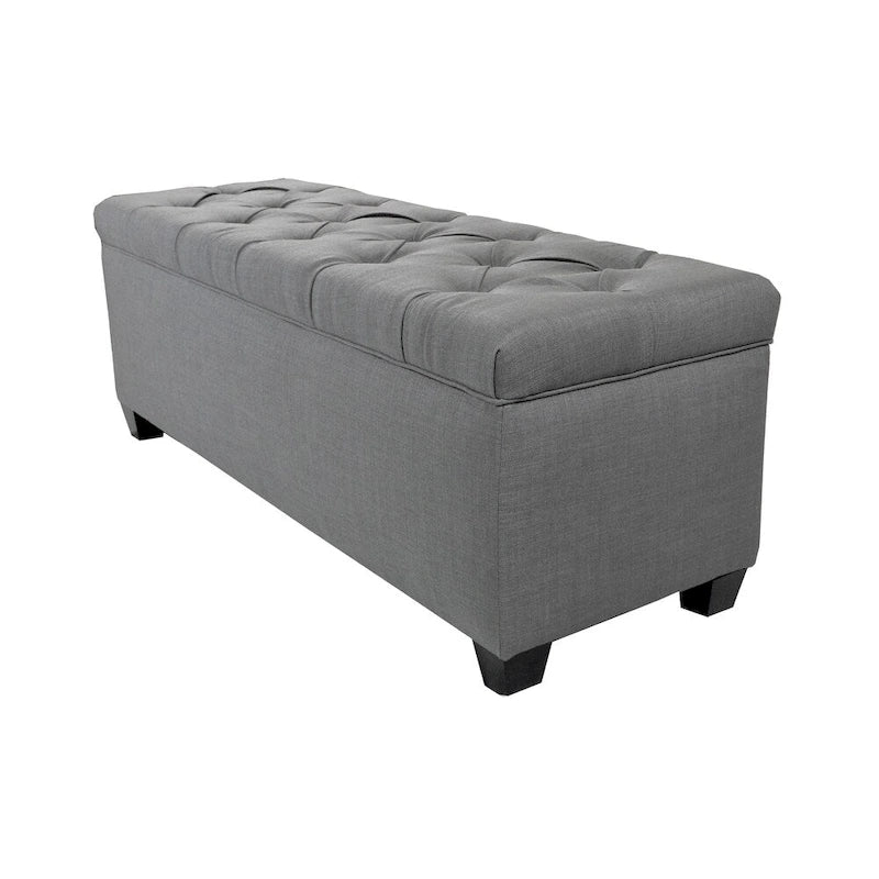 Diamond Tufted Linen & Shoe Storage Bench - HTM100