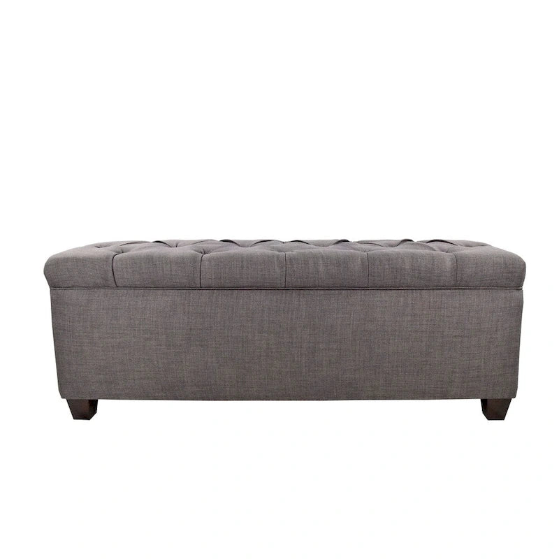 Diamond Tufted Linen & Shoe Storage Bench - HTM100