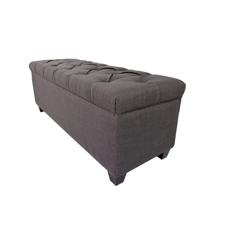 Diamond Tufted Linen & Shoe Storage Bench - HTM100