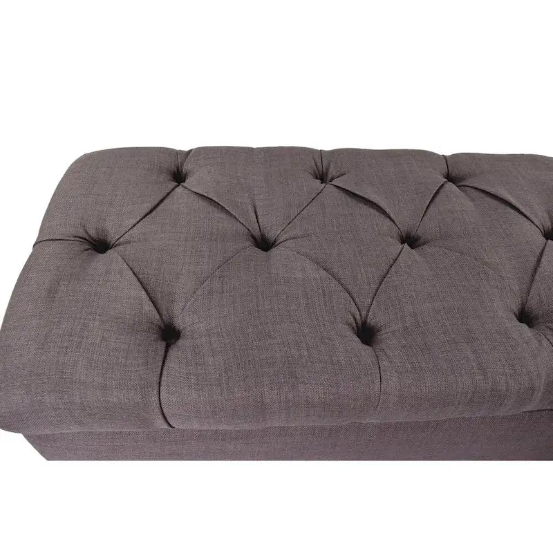 Diamond Tufted Linen & Shoe Storage Bench - HTM100