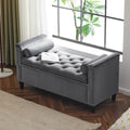 Upholstered Storage Bench with Armrests