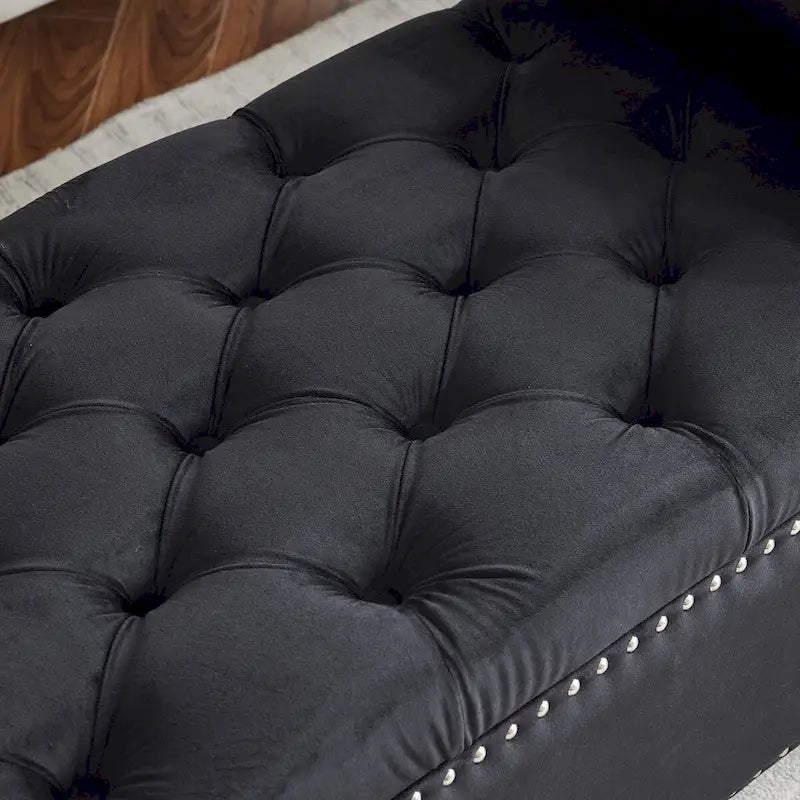 Upholstered Storage Bench with Armrests