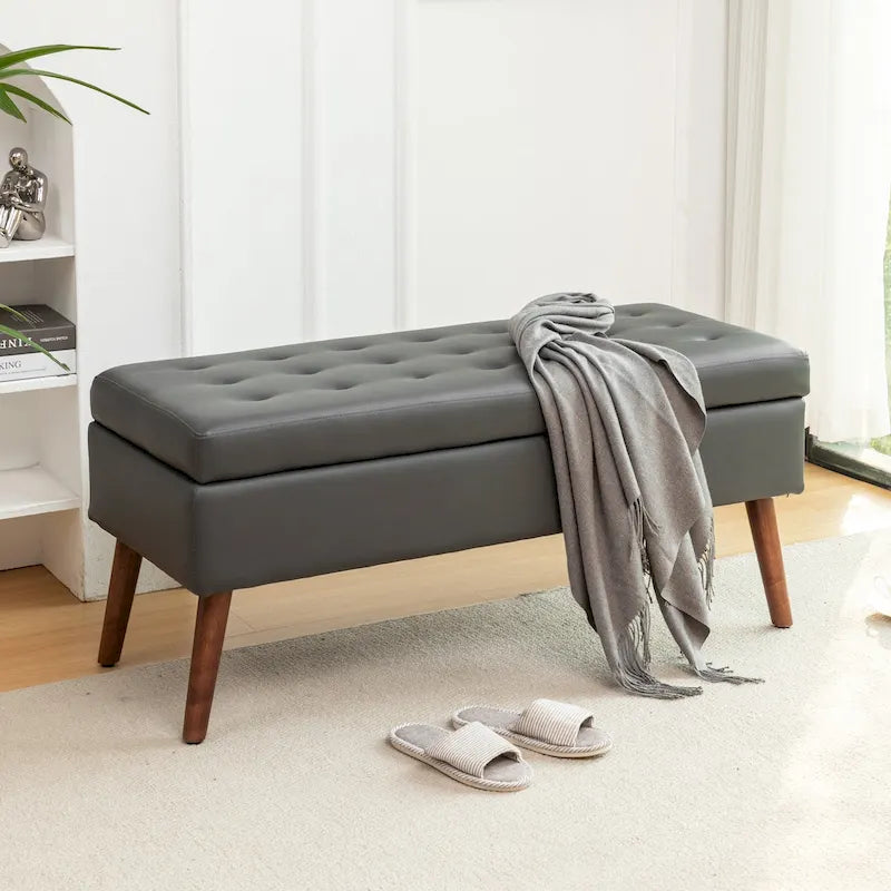 Banc de rangement ottoman – Banc de chambre et d'entrée avec rangement à couvercle relevable