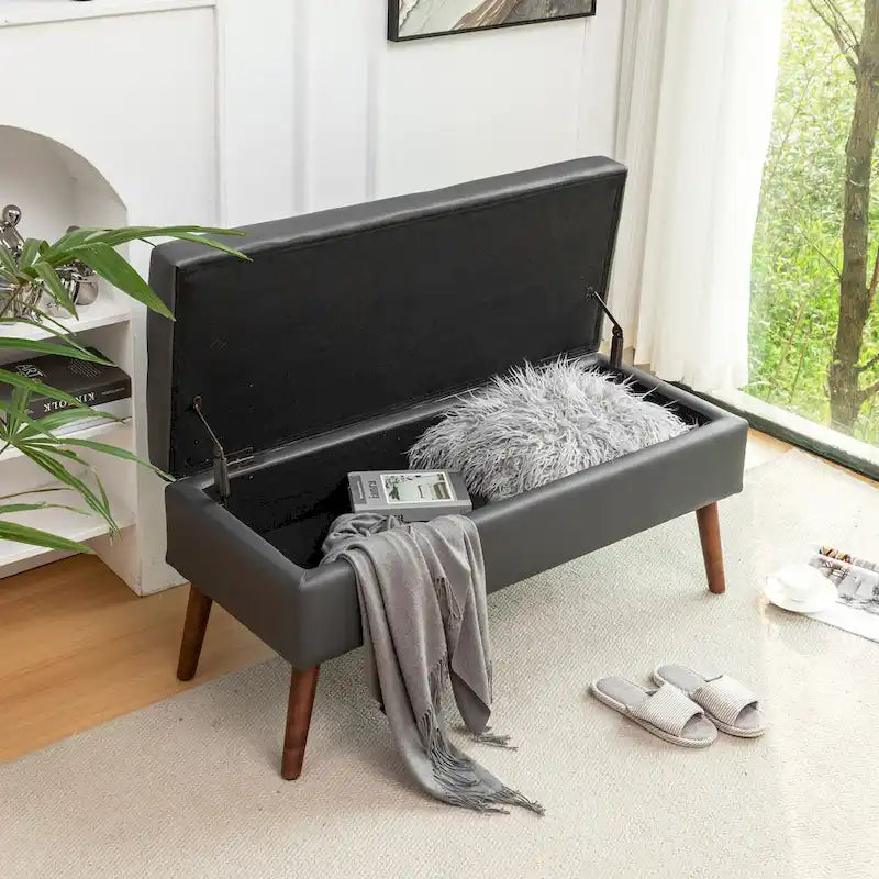 Storage Ottoman Bench – Bedroom & Entryway Bench with Lift-Top Storage