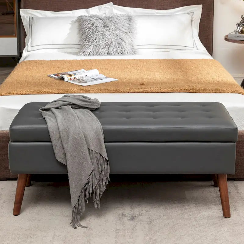 Storage Ottoman Bench – Bedroom & Entryway Bench with Lift-Top Storage