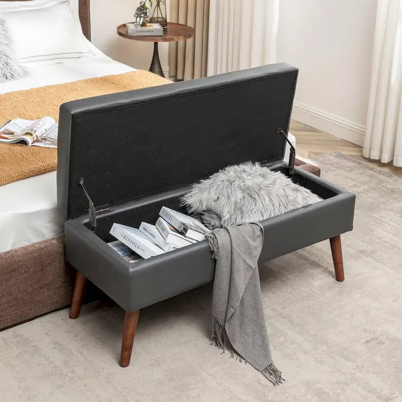 Storage Ottoman Bench – Bedroom & Entryway Bench with Lift-Top Storage