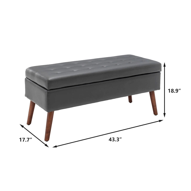 Storage Ottoman Bench – Bedroom & Entryway Bench with Lift-Top Storage