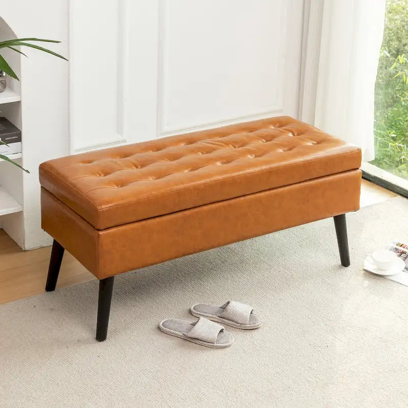 Storage Ottoman Bench – Bedroom & Entryway Bench with Lift-Top Storage