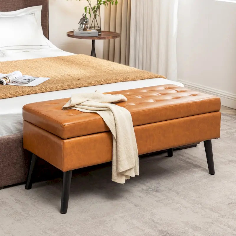 Storage Ottoman Bench – Bedroom & Entryway Bench with Lift-Top Storage