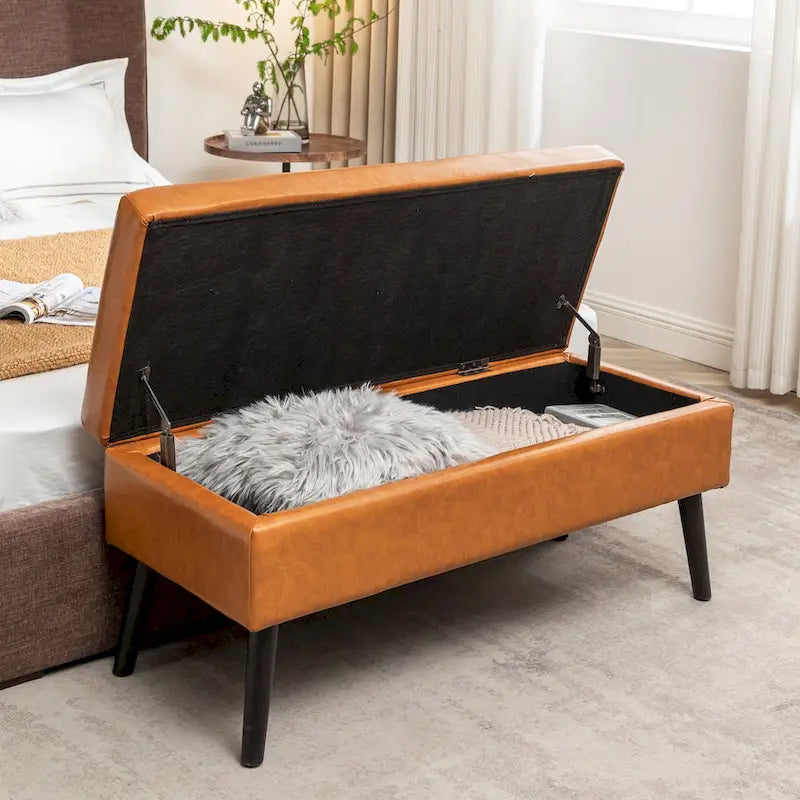 Storage Ottoman Bench – Bedroom & Entryway Bench with Lift-Top Storage
