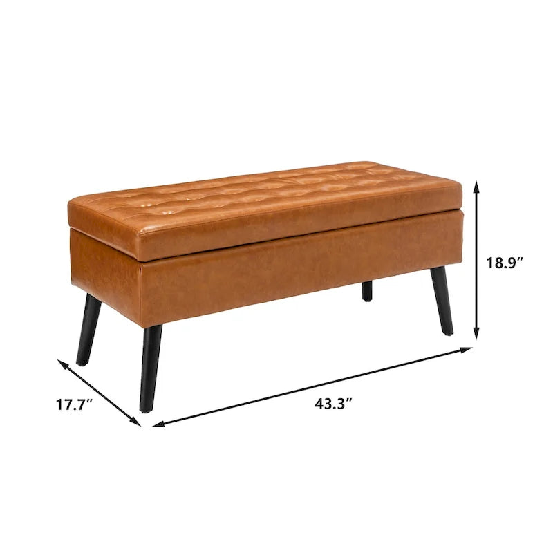 Storage Ottoman Bench – Bedroom & Entryway Bench with Lift-Top Storage