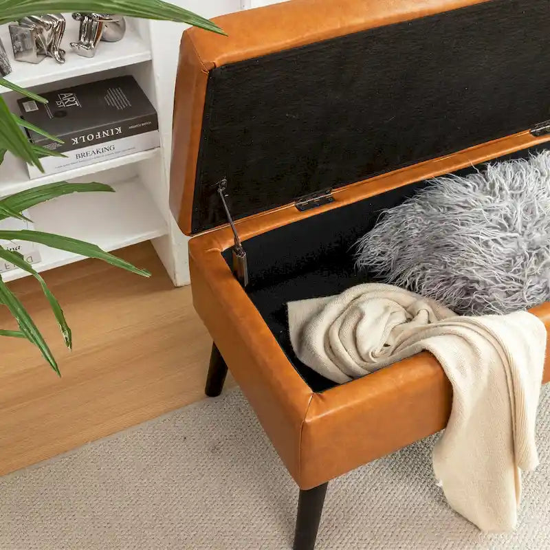 Storage Ottoman Bench – Bedroom & Entryway Bench with Lift-Top Storage