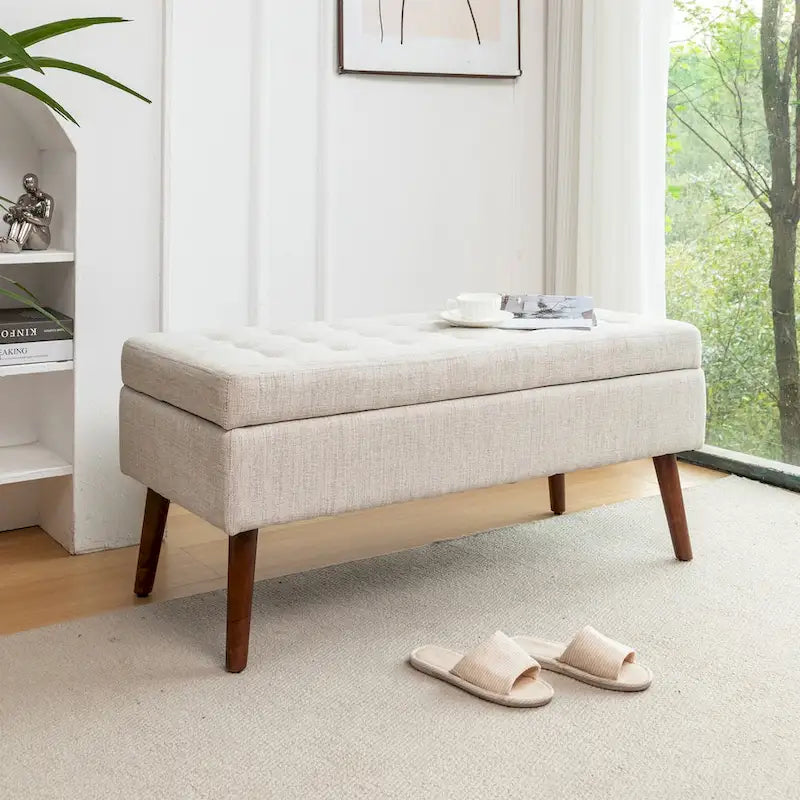 Storage Ottoman Bench – Bedroom & Entryway Bench with Lift-Top Storage