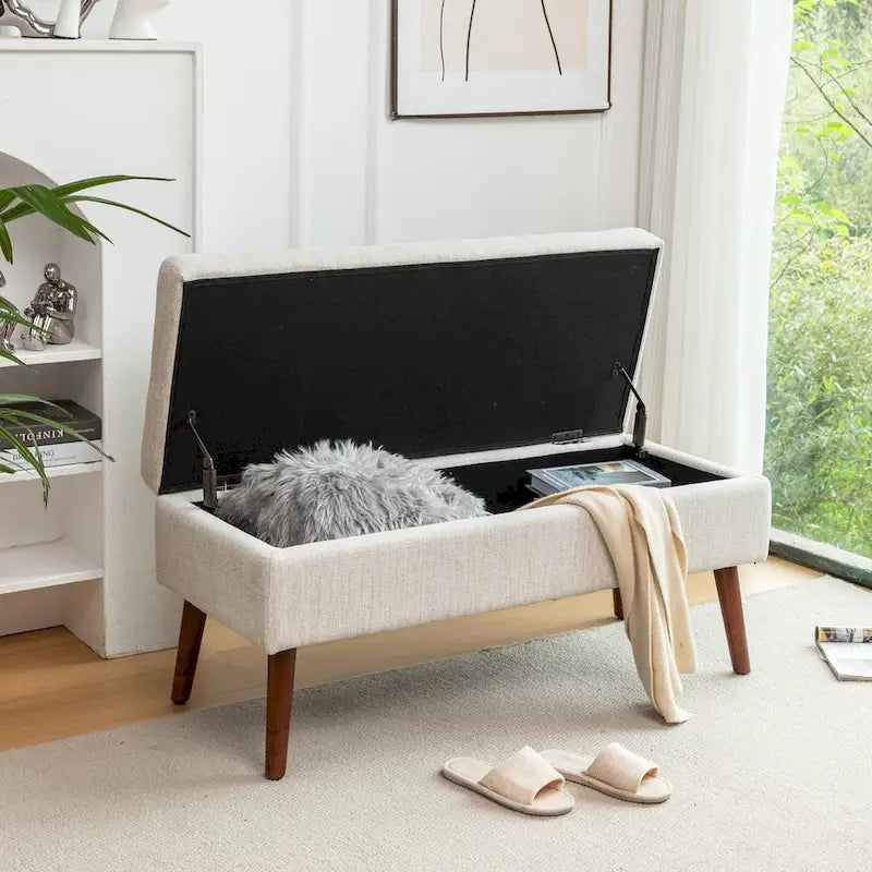 Storage Ottoman Bench – Bedroom & Entryway Bench with Lift-Top Storage