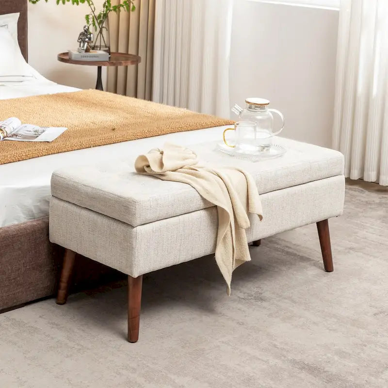 Storage Ottoman Bench – Bedroom & Entryway Bench with Lift-Top Storage