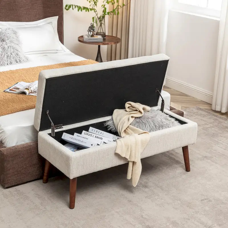 Storage Ottoman Bench – Bedroom & Entryway Bench with Lift-Top Storage